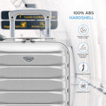 40x30x20cm Cabin Carry-on Suitcase - Lightweight, Durable, 4-wheel Luggage - 100+ Airlines Approved | Cabin | Silver