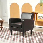 Modern Armchair Accent Chair With Rubber Wood Legs | One Size | Brown