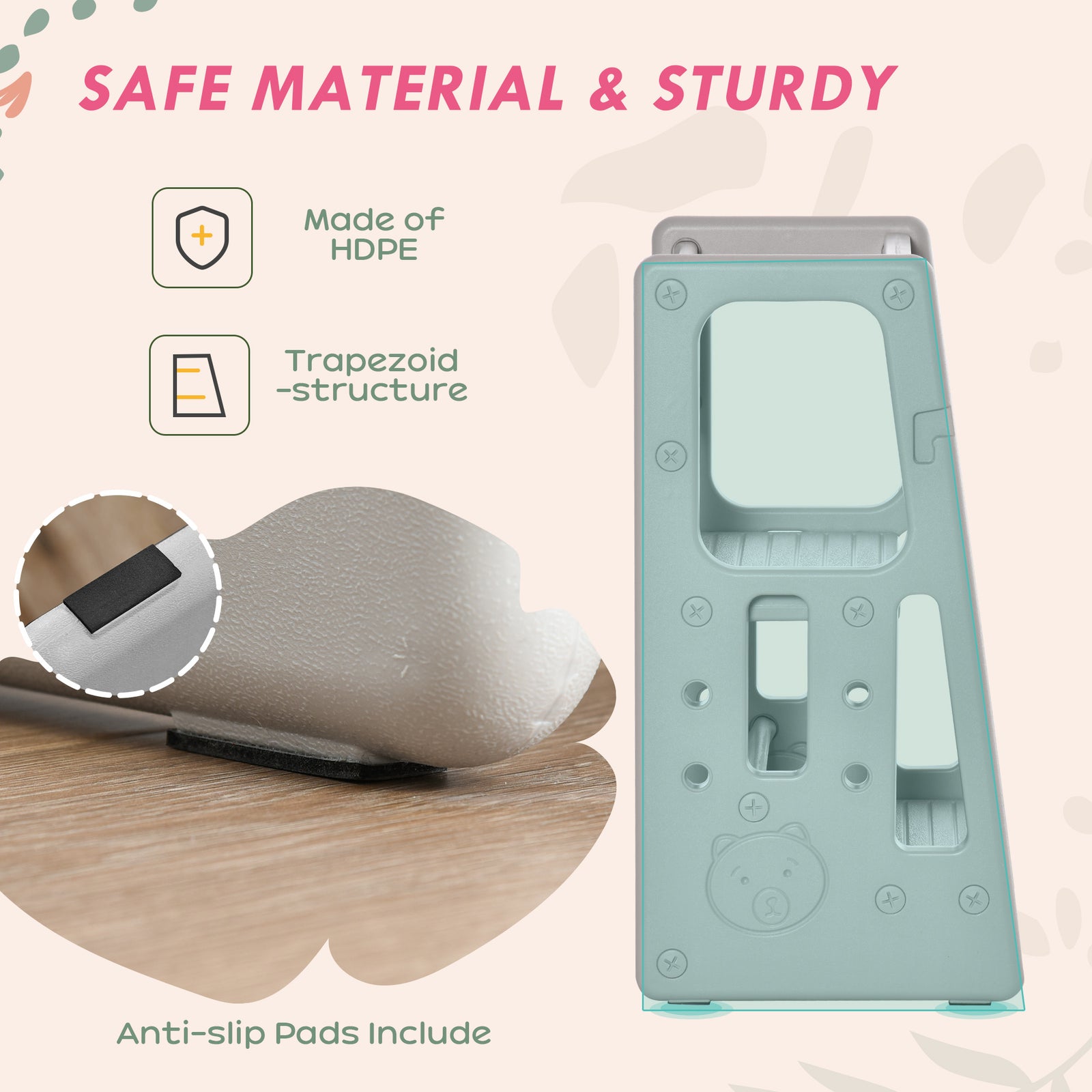 Step Stool, Adjustable Standing Platform, Toddler Kitchen Stool | Gray