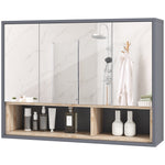 Bathroom Cabinet Wall Mounted Mirror Storage Grey