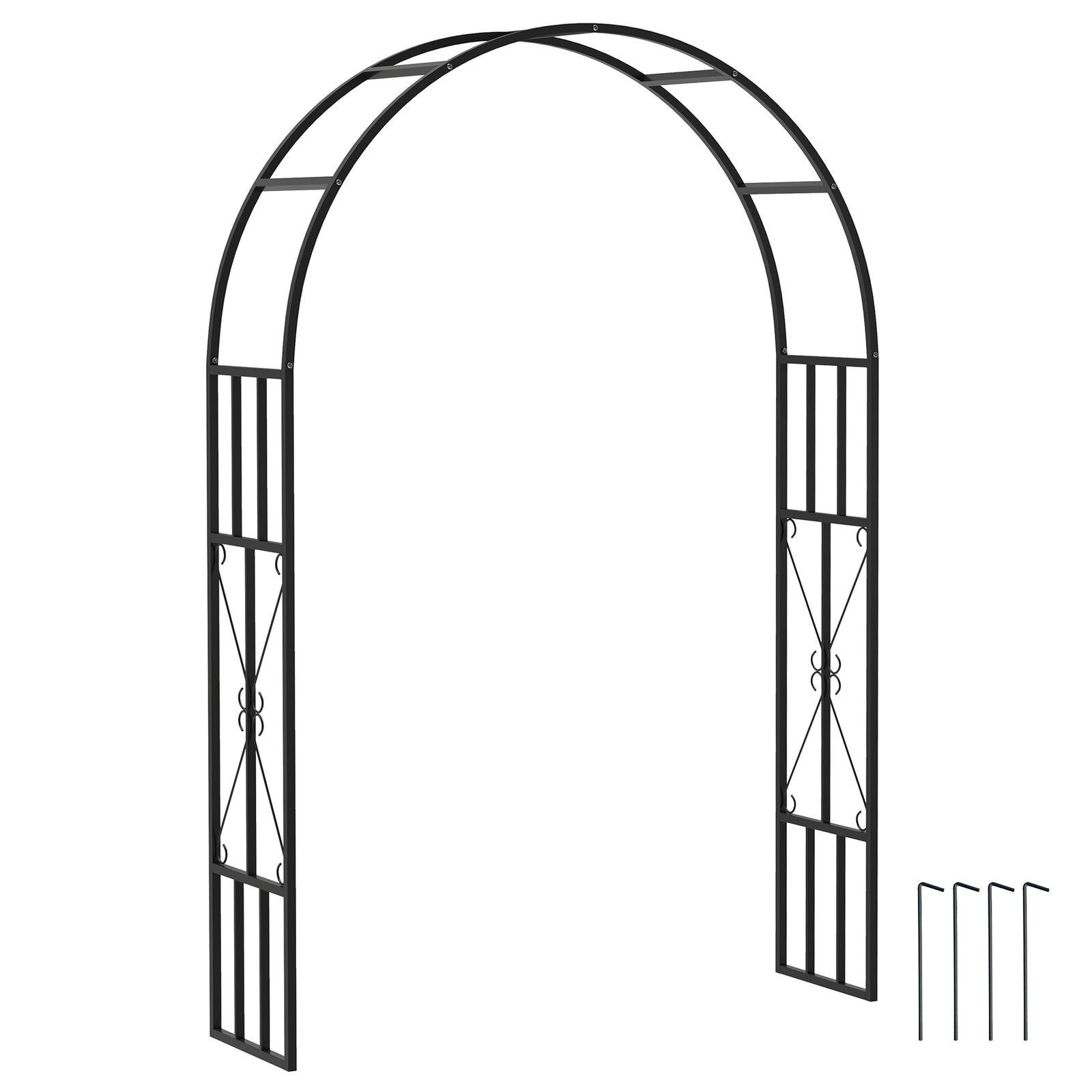 Steel Garden Arch, 2.2m High X 1.5m Wide Metal Garden Trelli