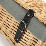36cm Buff Wicker Empty Picnic Basket | One Size | Gray