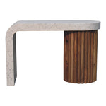 Solid Wood Serenity Terrazzo Coffee Table, Oak-ish, White And Dark Brown