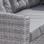 Piana Outdoor Rattan Corner Sofa With Table And Bench | Set of 10 | Grey