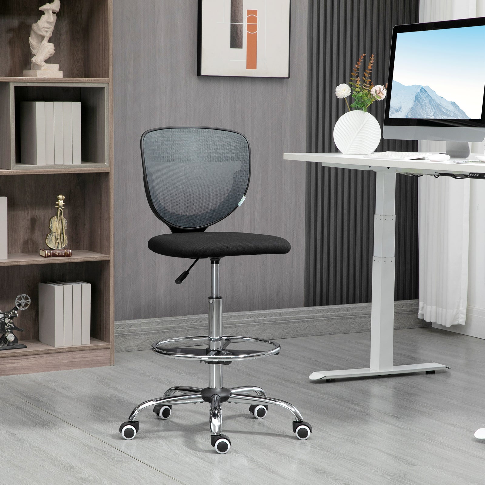 Mesh Fabric Standing Desk Chair