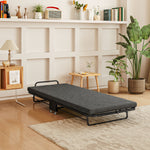 Single Folding Bed With Mattress Foldable On Wheels