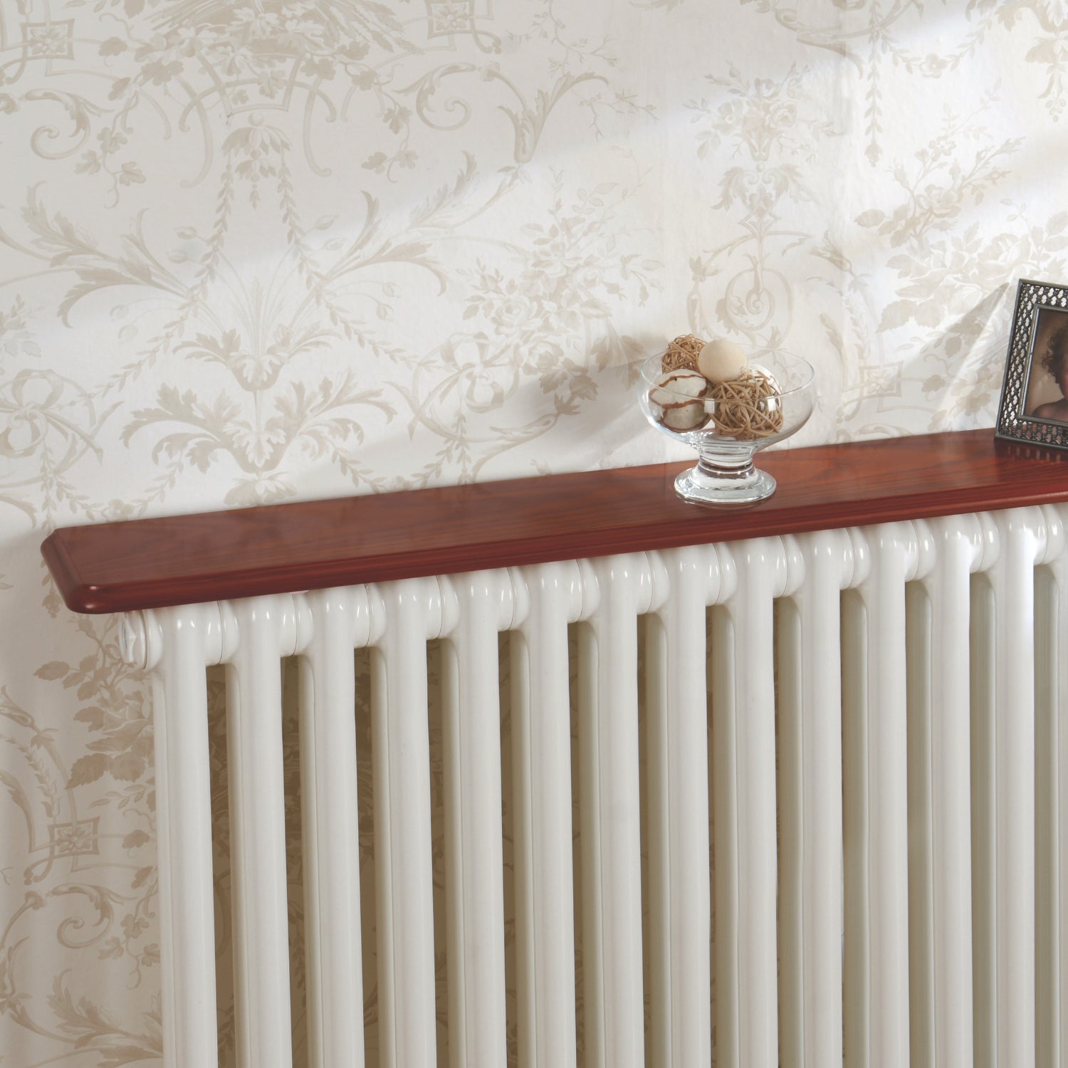 Radiator Shelf 36" (91cm) Oak Finish, Heat Reflecting  No Drilling Needed