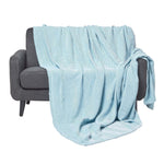 Cotton Halden Chevron Grey Throw | 255cm x 360cm | Teal