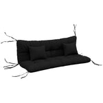 Seat Cushions Back Cushion W/2 Pillows, Water Repellent | Black