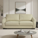 Brandon Bonded Leather 3 Seat Sofa | Cream