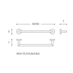 Towel Rail, Silver Chrome, 60cm, Hidden Fixings, Start Collection