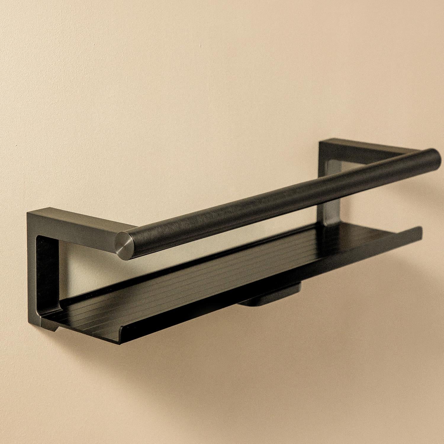 Bathroom Shelf, Organizer, Glass Wiper Black Pvd, Architect S+ Collection