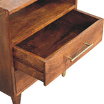 Valenza Open Frame Bedside, 2 Drawers, 1 Open Shelf, brown