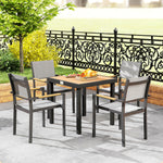 78 Cm Garden Dining Table For 4, Square Outdoor Side Table | Natural
