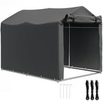 Garden Tool Storage Shed With Roll-up Zipper Door | Dark Gray