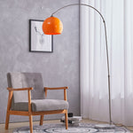 Modern Arched Floor Lamp With Marble Base | Orange