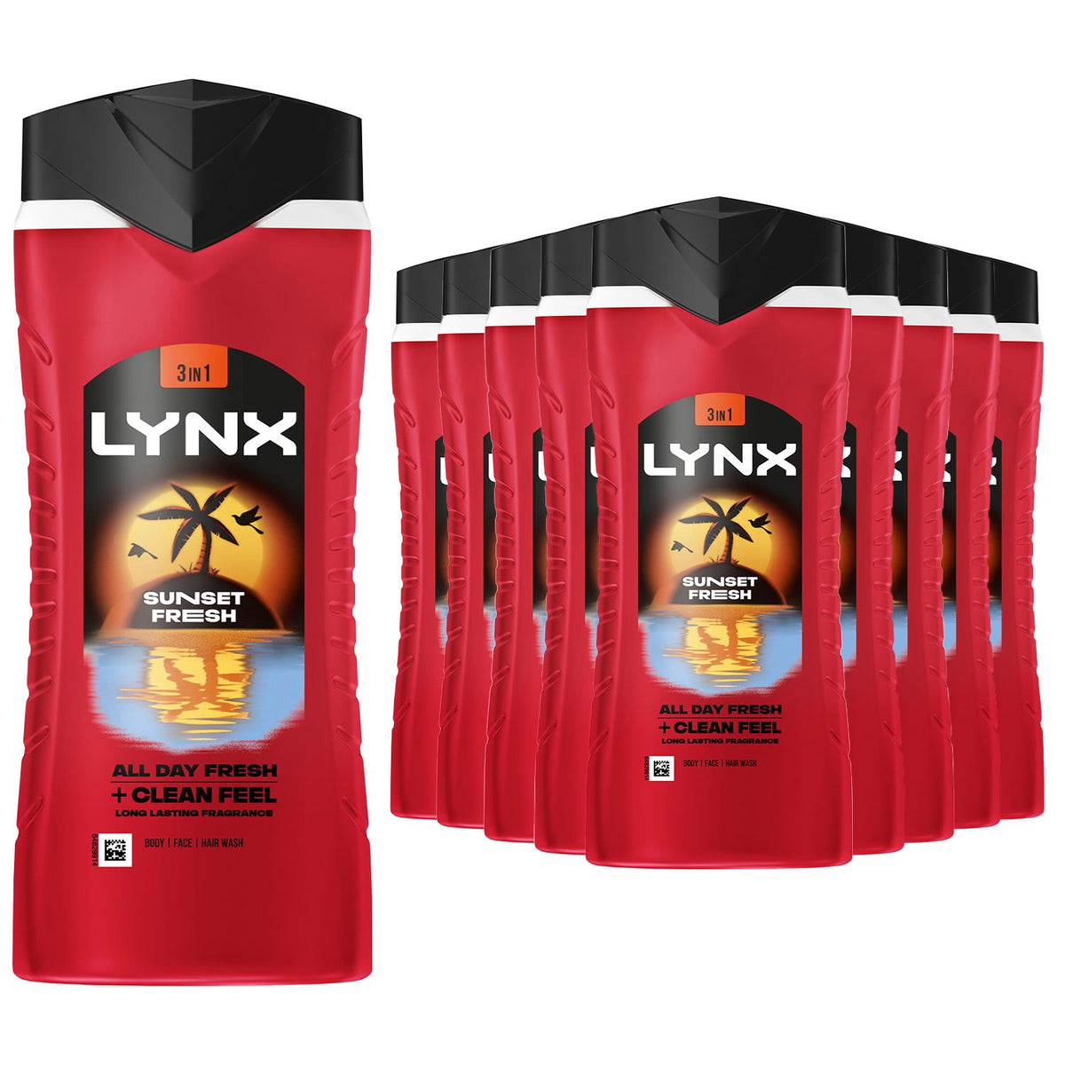 Men Sunset Fresh 3 In 1 Body Wash With Lasting Fragrance 500ml | Set of 24