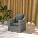 One-piece Outdoor Back And Seat Cushion For Garden | Charcoal Gray