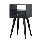 Solid Wood Mini Ash Black Bedside