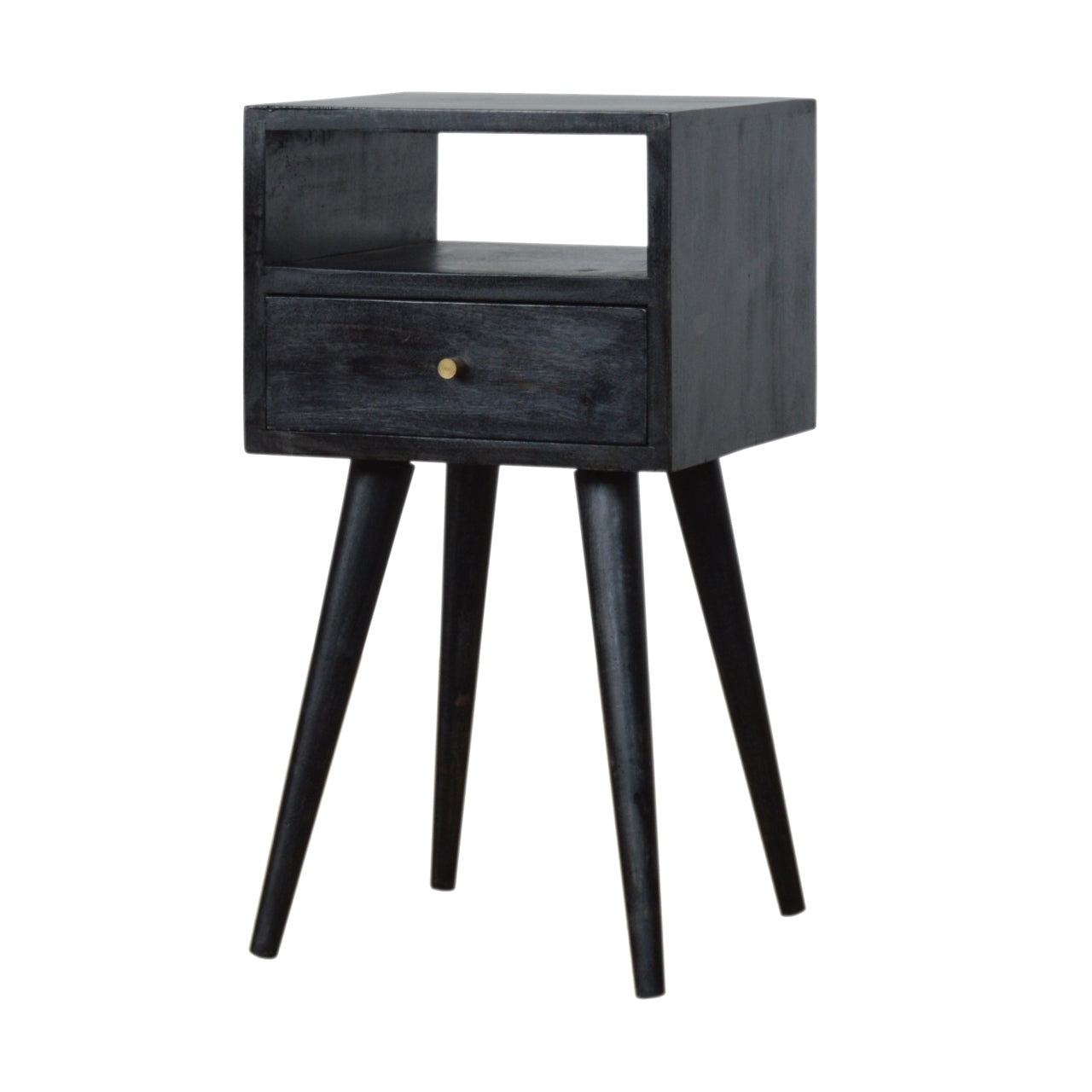 Solid Wood Mini Ash Black Bedside