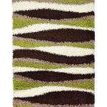 Mixed Thick Shaggy Fluffy Deep Pile Living Room Rug | 80cm x 150cm | Green