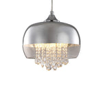 Luna Pendant 21cm 1xe14 Designer Light Crafted From A Chrome Fitting And Glass Shades With Suspended Crystals