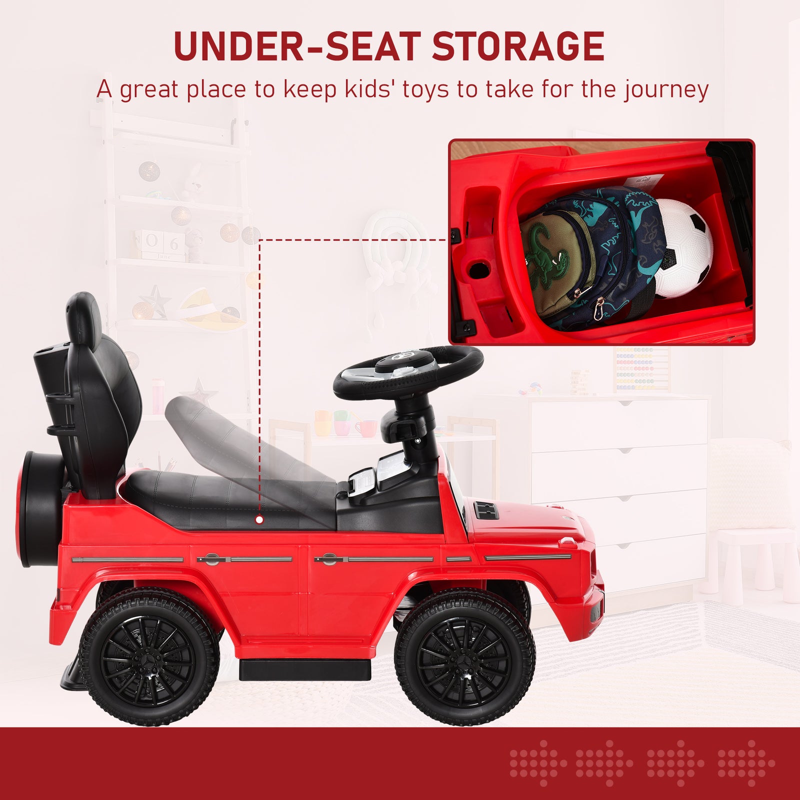 Kids Ride-on Push Car 3 In 1 Benz G350 Baby Floor Slider Walker | Red