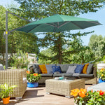 3x3m Cantilever Parasol W/ 360° Crank Handle Tilt | Green