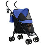 Lightweight Foldable Dog Stroller For Mini Dogs | Blue
