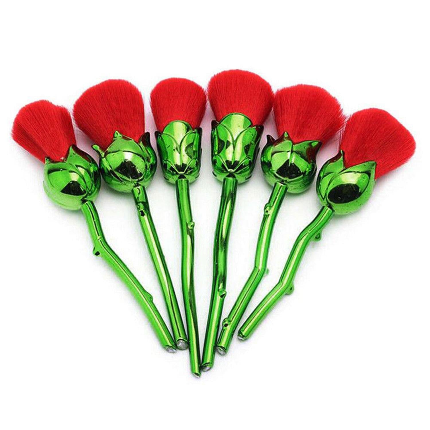Aquarius Beauty Beast Inspired Rose Makeup Brush Set Glossy Handle Cosmetic Tool Gift Kit