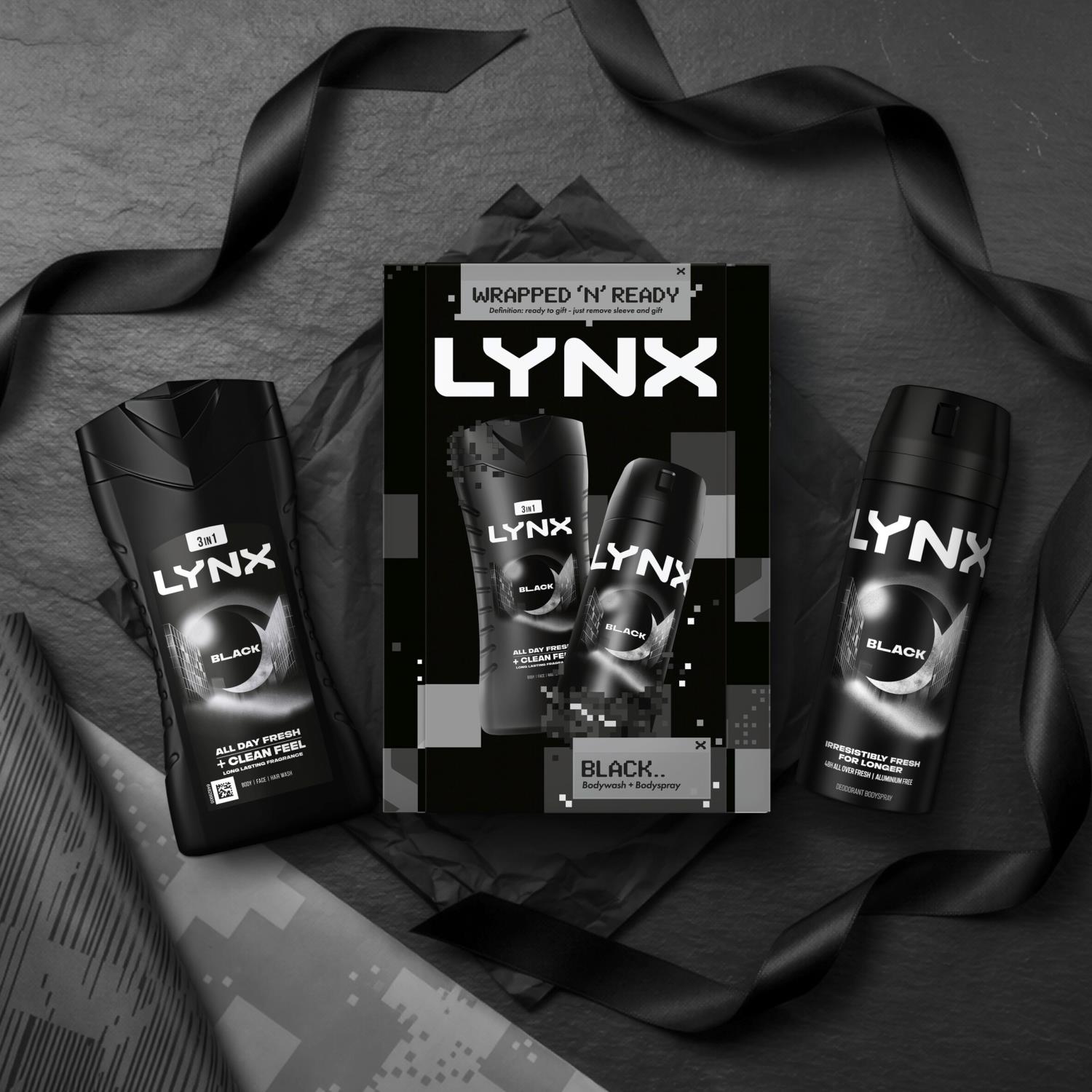 Black Duo Gift Set: Body Wash & Body Spray, 2 Piece Each | Set of 2