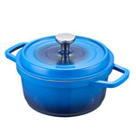 4.75l Enameled Cast Aluminium Dutch Oven Pot With Lid | Blue