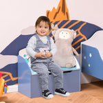 Kids Wooden Toy Box Children Storage Chest Bench Organiser Bedroom | Blue