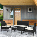 4pc Rattan Sofa Bistro Set Conservatory