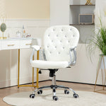 Pu Diamante Padded Office Chair | White