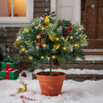 Artificial Pre-lit Christmas Planter Bushes Decorations