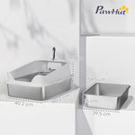 Xl Stainless Steel Cat Litter Box With High Sides, 60 X 40 X 30 Cm | Grey