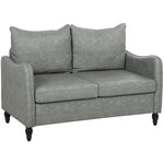 Two-seater Sofa, Modern Small Sofa With Solid Wood Legs | Grey