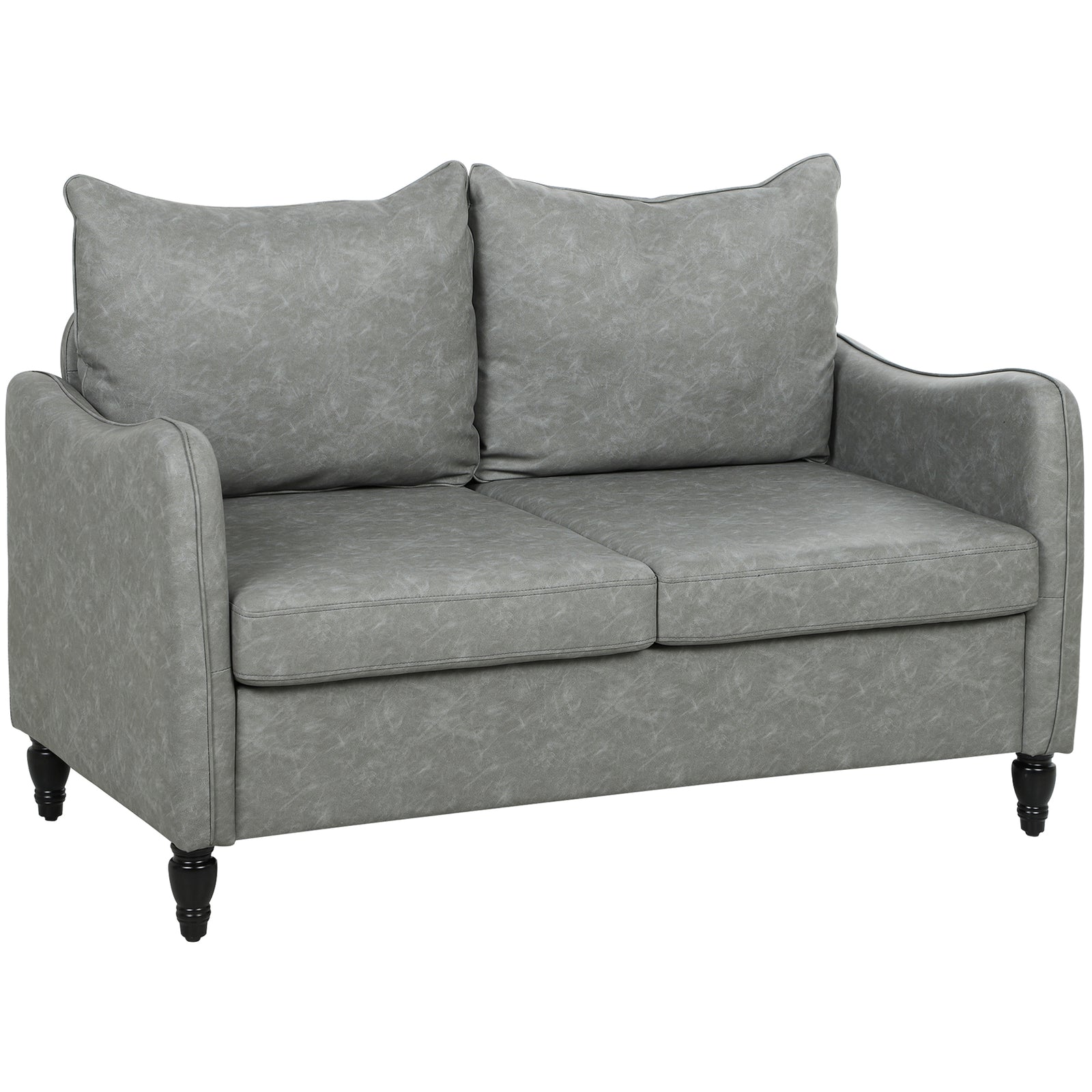 Two-seater Sofa, Modern Small Sofa With Solid Wood Legs | Grey