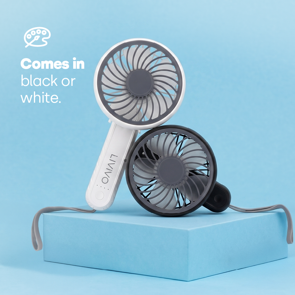 Handheld Mini Fan - 3 Speed Settings Rechargeable Type-c Usb | White