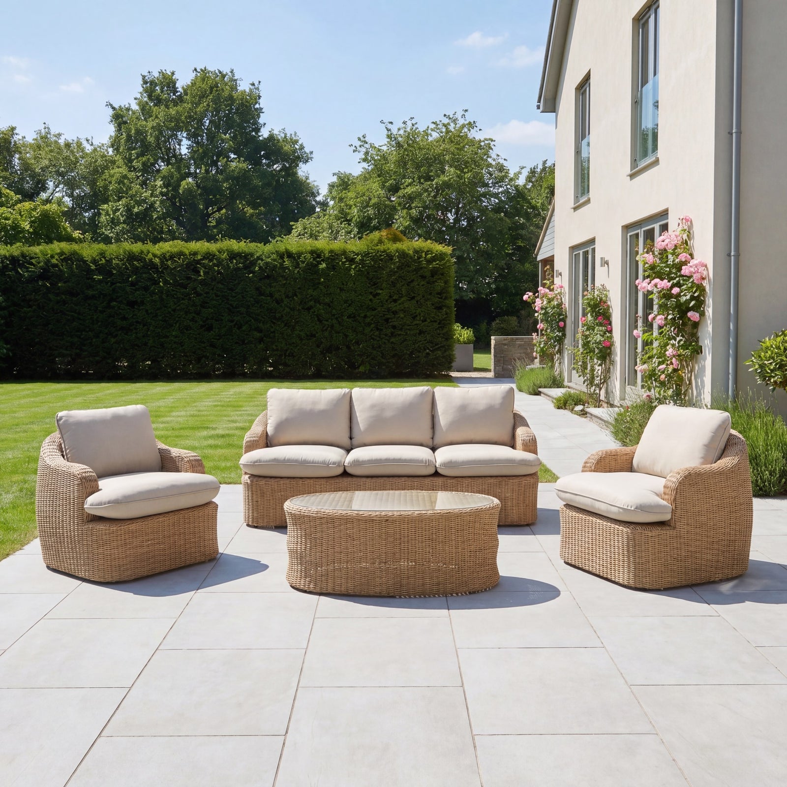 Bellora Outdoor or Conservatory Lounge Conversation Set | Cream