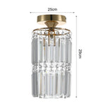 Modern Gold Crystal Ceiling Light 25cm Diameter, 29cm Height, Single Head Round Chandelier