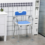Eva Padded Shower Stool With Back And Arms Foot Pads | One Size | Blue