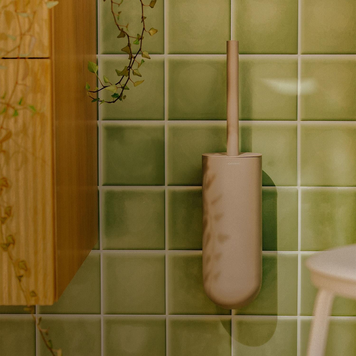 Toilet Brush, Wall Mounted, Beige, Award-winning Design Geyser Collection