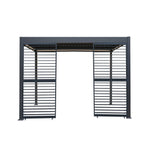 Anthracite Aluminium Pergola With White Blinds & 2 Shutter Panels | 3m x 3m | Anthracite