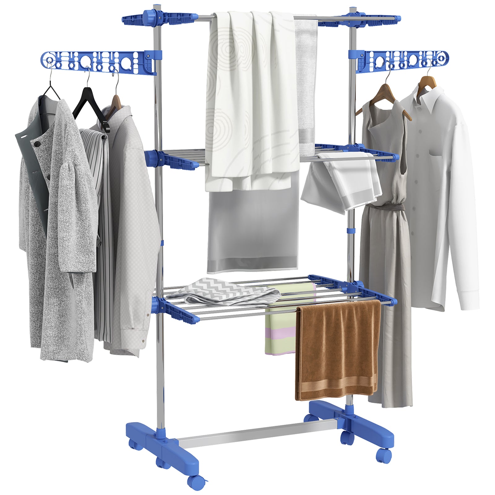 3/4 Tier Clothes Airer Stainless Steel Clothes Drying Rack | Medium | Blue