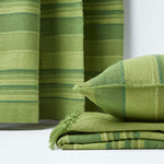 Cotton Morocco Striped Throw | 255cm x 360cm | Green