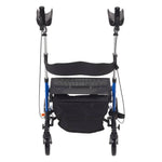Walker For The Elderly With Adjustable Seat, Brake, Backrest, Bag, 4 Wheels,