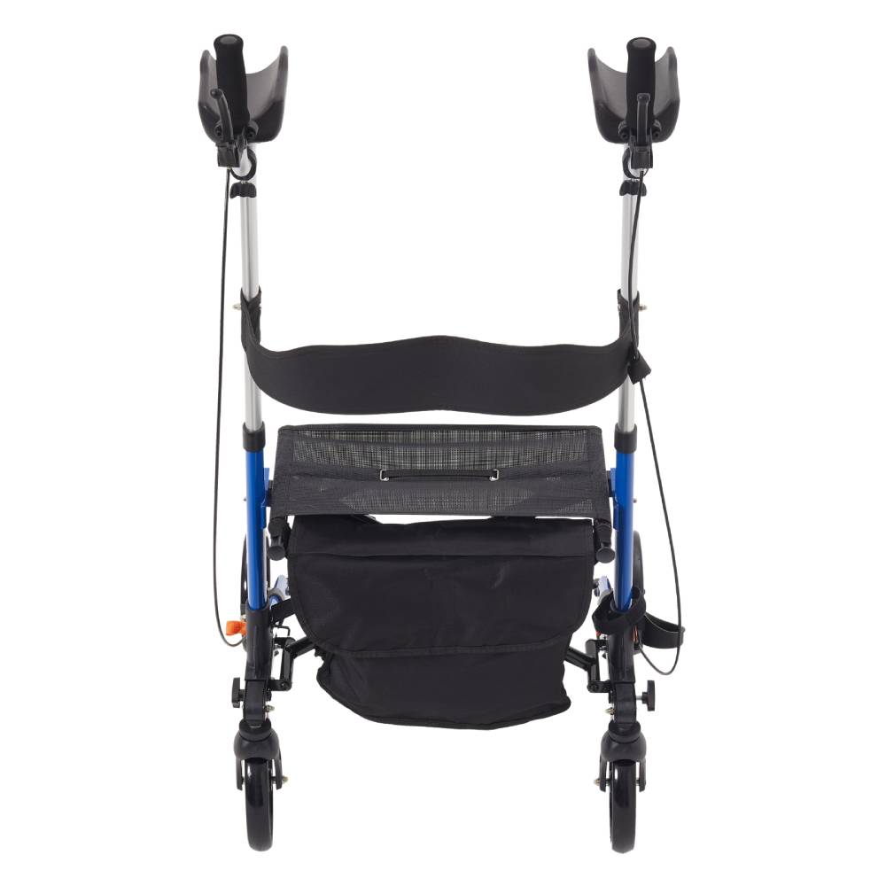 Walker For The Elderly With Adjustable Seat, Brake, Backrest, Bag, 4 Wheels,