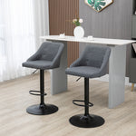 Swivel Adjustable Fabric Bar Stools Set Of 2